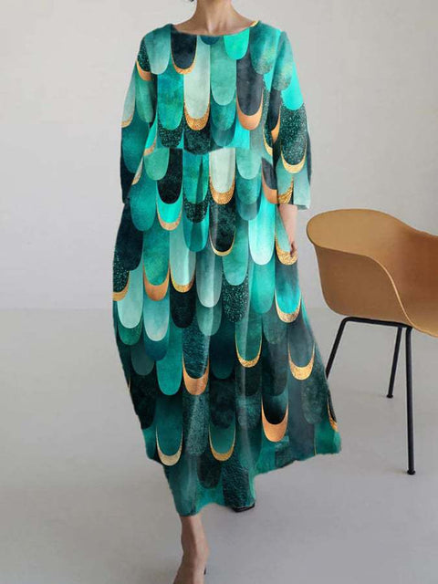 Lose neue retro floral lose frauen gedruckt lange kleid m300916 