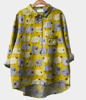 T-shirt ample à col ras du cou pour femme, grande taille, décontracté, imprimé, m301283 
