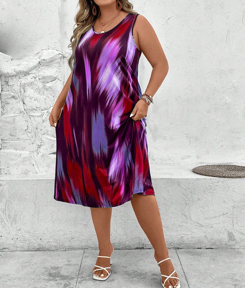 Trend printing large size women's dress women's m302341