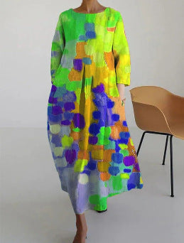 Robe femme à col rond, nouvelle collection m301069