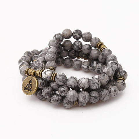 8 mm neues Amazon-Armband, 108 Buddha-Perlen, Lotus-Armband mit mehreren Kreisen, Lebensbaum-Anhänger, Pulloverkette, M3331309