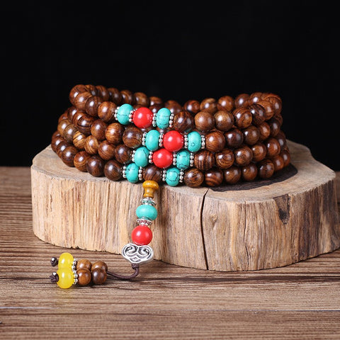 Bracelet en perles naturelles de Bouddha Huanghuali vietnamiennes, bracelet en bois de rose et lotus, bracelet en bois parfumé Wenwan m3331302
