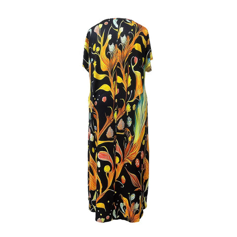 Robe élégante imprimée à manches courtes m301202 