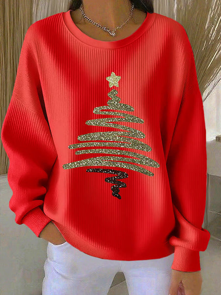 Loose outer wear lazy wind snowflake Christmas tree mix and match casual commuter sweater m302516-3