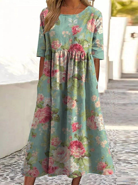 Fashion digital print big wide dress m302128
