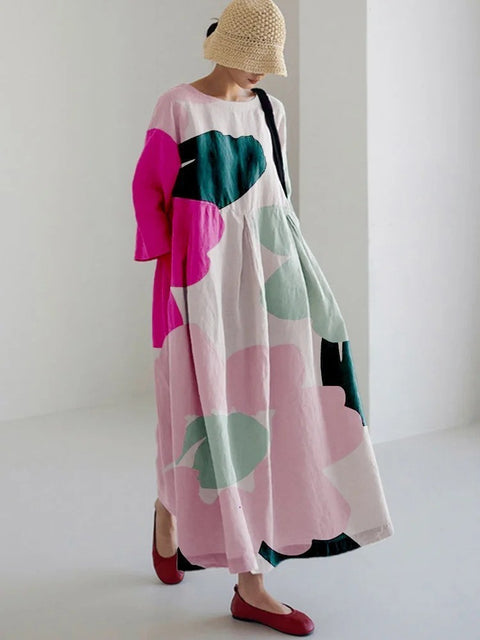 3D-Baumwollimitat-Pull-Frame-Craft-Damen-Pendelkleid m301038