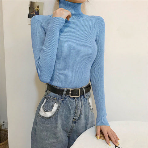 Slim-fit solid-color pullover top m302025