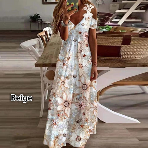 Sommer neue spitze hosenträger v-ausschnitt mode gedruckt lose kleid m301218 