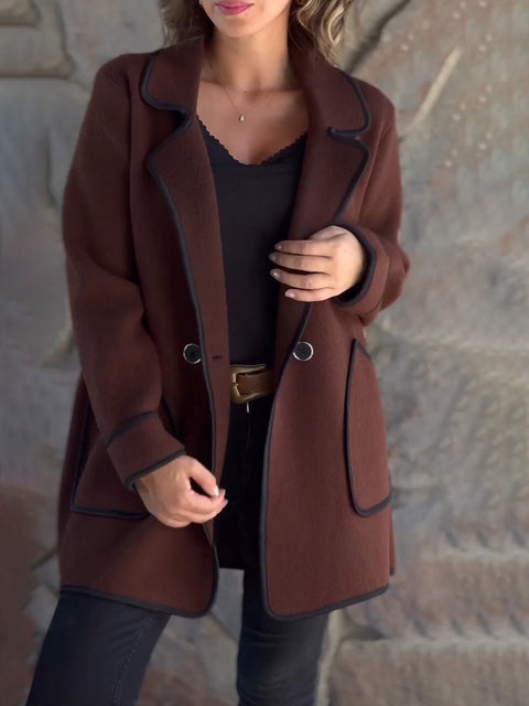 Women's temperament suit collar double-sided woolen jacket m300688