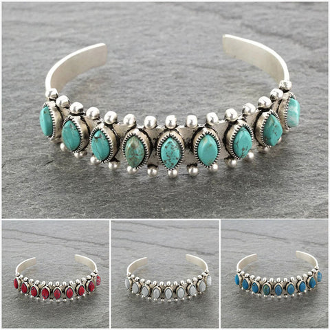 Türkisfarbenes offenes Armband im Bohème-Stil 3331095