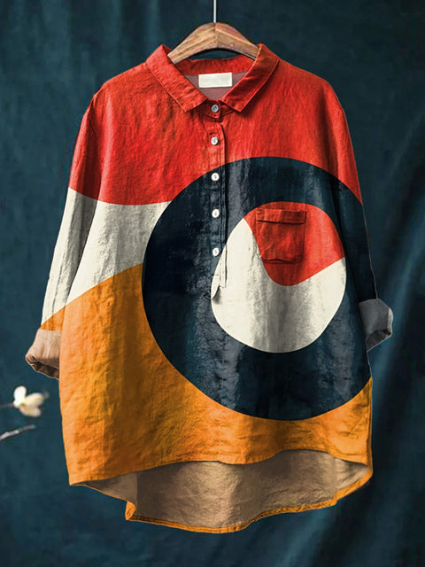 Lässiges Damen-T-Shirt mit Rundhalsausschnitt und lockerem Druck in großen Größen m301279 