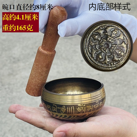 Nepalesische handgefertigte Kupfer-Glockenspiel-Vajra-Stößel Buddha-Klangschale Meditationsschale m3331263 