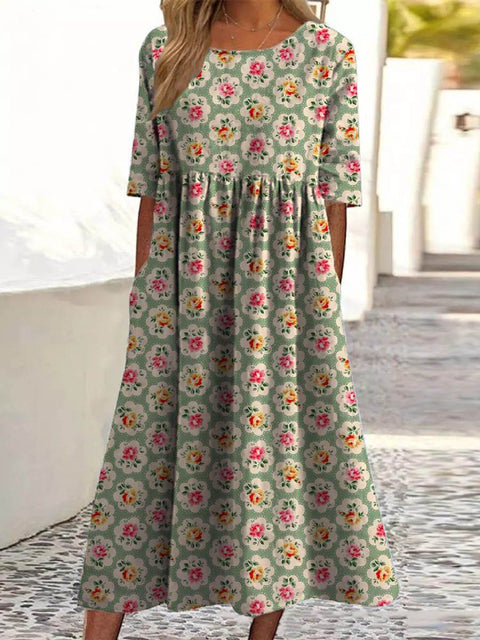Fashion digital print big wide dress m302128