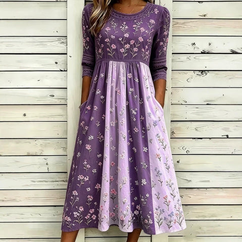 Fashion digital printing wide dress floral m303053