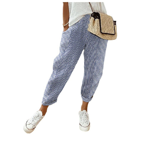 New woven jacquard striped splicing design loose casual pants children m301248