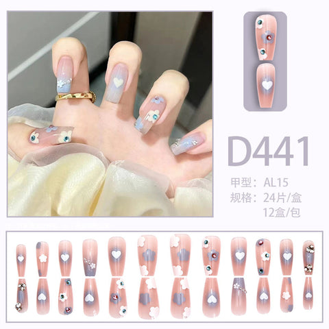 Elegante und frische Temperament Wind Maniküre Eis transparent Strass abnehmbare tragbare Nagel m5010688
