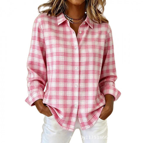 3D digital flower print pink fresh and sweet floral shirt versatile women's top m302217