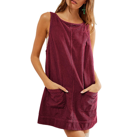 Ärmelloses Westenkleid aus Cord m300965 