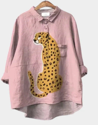T-shirt ample à col ras du cou pour femme, grande taille, décontracté, imprimé, m301283 
