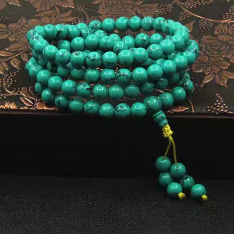 Bracelet turquoise 108 perles, bracelet turquoise bleu m3331227