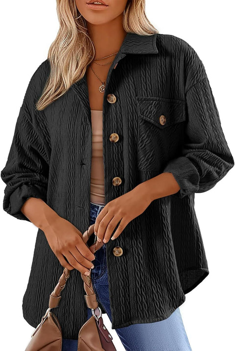 Versatile lapel shirt long sleeve lining m300555