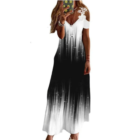 Sommer neue spitze hosenträger v-ausschnitt mode gedruckt lose kleid m301218 