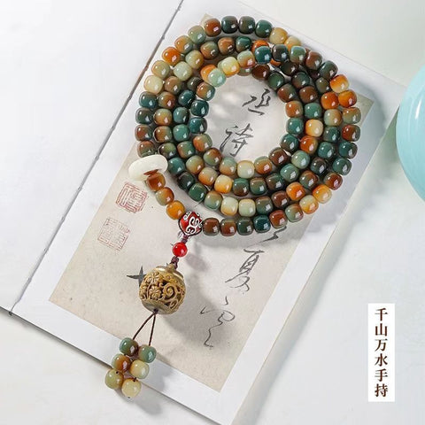 Bracelet Dunhuang Wentian 108 perles de chapelet Bodhi de première classe, trésor national, bracelet de perles de Bouddha m3331307