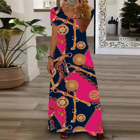 Bedrucktes Kleid im Ethno-Stil für Damen m300005