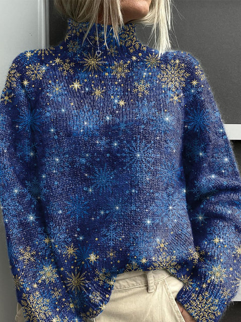 Christmas abstract print casual cape jacket cardigan sweater m302114