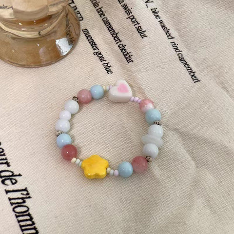 Bracelet en perles de céramique chinoise, bracelet féminin doux et mignon pour fille m3331322