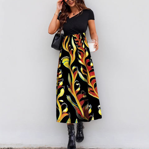 Robe élégante à imprimé épissure m301209 
