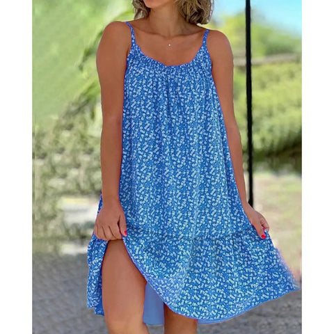 Großes Swing-Blumen-Slip-Kleid in Übergröße M300185 
