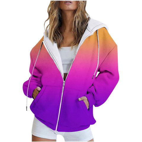 3D printed zipper European size casual fashion women's sweater m301882