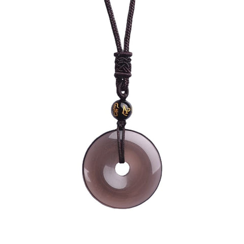 Anhänger mit Sicherheitsschnalle aus natürlichem Obsidian, Jade-Anhänger, goldener Talisman für Damen mit schillerndem Stein im Geburtsjahr, m3331250