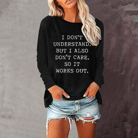 Lose rundhals außenhandel druck langarm frauen T-shirt top m300920 
