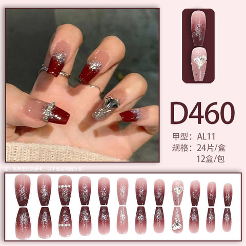 Elegante und frische Temperament Wind Maniküre Eis transparent Strass abnehmbare tragbare Nagel m5010688