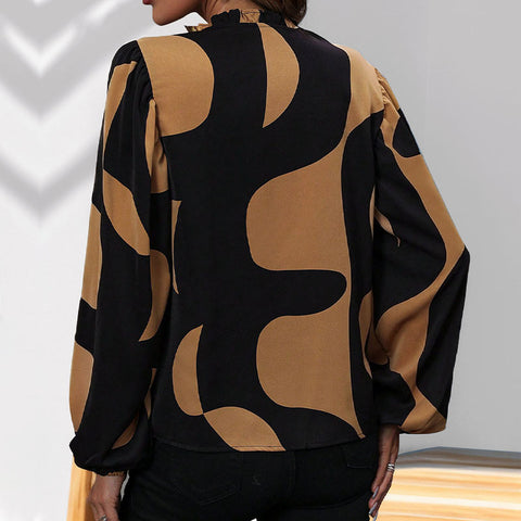 Pullover-Hemd mit geometrischem Aufdruck m300842 