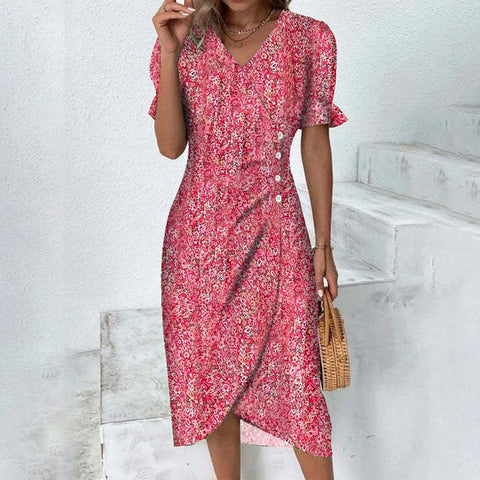 Kleid mit geometrischen Collage-Blasenärmeln und unregelmäßigem Saum, m301272 