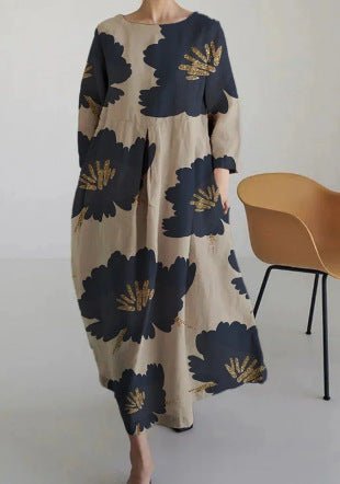 3D-Baumwollimitat-Pull-Frame-Craft-Damen-Pendelkleid m301038