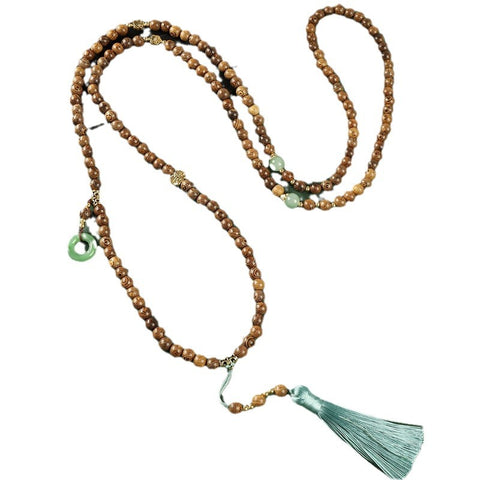 Guofeng Umhängekette Ya Bai Buddha Perlenkette mit Fransen Retro Pulloverkette m3331290 