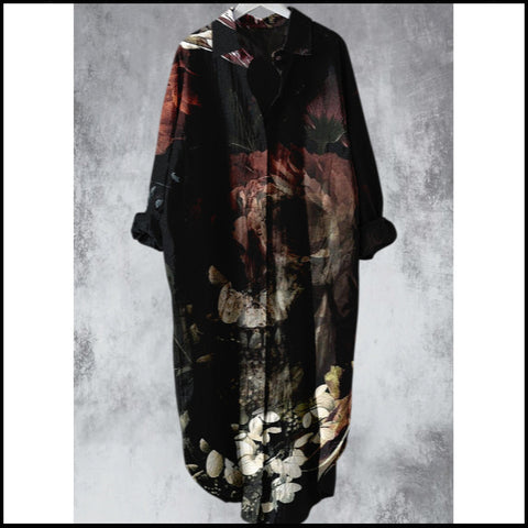 Mode lässig lose Revers mittellanges Hemd Damen m301282 