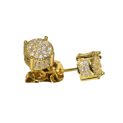 Boucles d'oreilles micro-diamants ronds à quatre griffes m3330775