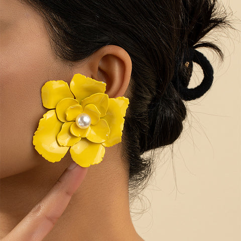 Boucles d'oreilles pétales personnalisées tempérament Bamine m3331191