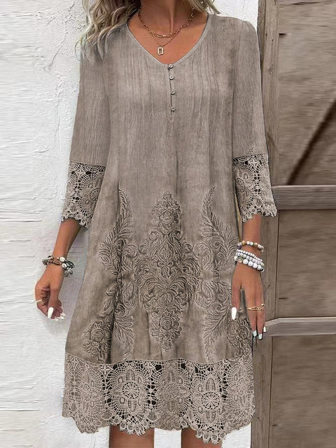 Spring and Summer Hot-Selling Solid Color Lace Dress M300151