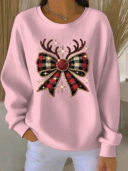 Loose outer wear lazy wind snowflake Christmas tree mix and match casual commuter sweater m302516-3