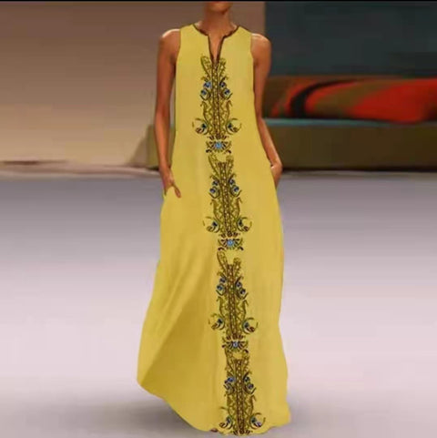 Robe fleurie à col en V M300202 