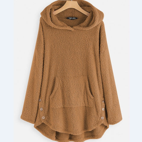 Kapuzenpullover Langarm doppelseitiger Samt mittlerer und langer Pullover m300435 