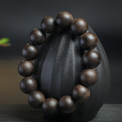 Untergetauchtes indonesisches Darakan-Adlerholz-Buddha-Perlenarmband 108 Rosenkranzperlen 8 mm altes Material Adlerholzarmband m3331276 