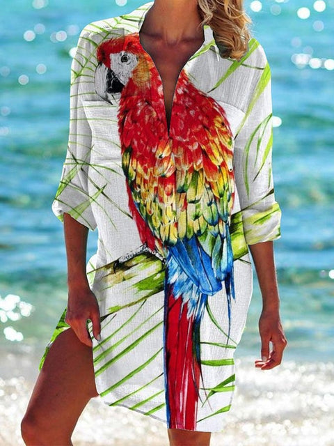 Veste de bikini, maillot de bain, cardigan, chemise de plage imprimée pour femme, m301274 