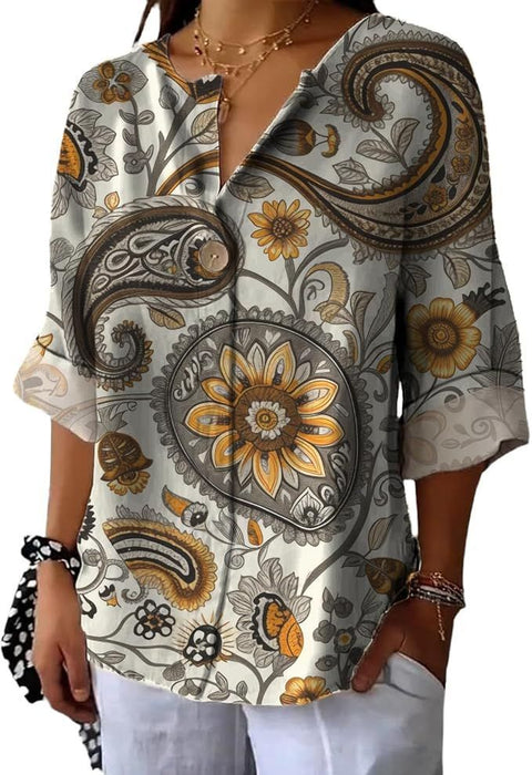 Fashion Women's Coconut Button Long Sleeve Shirt m302752